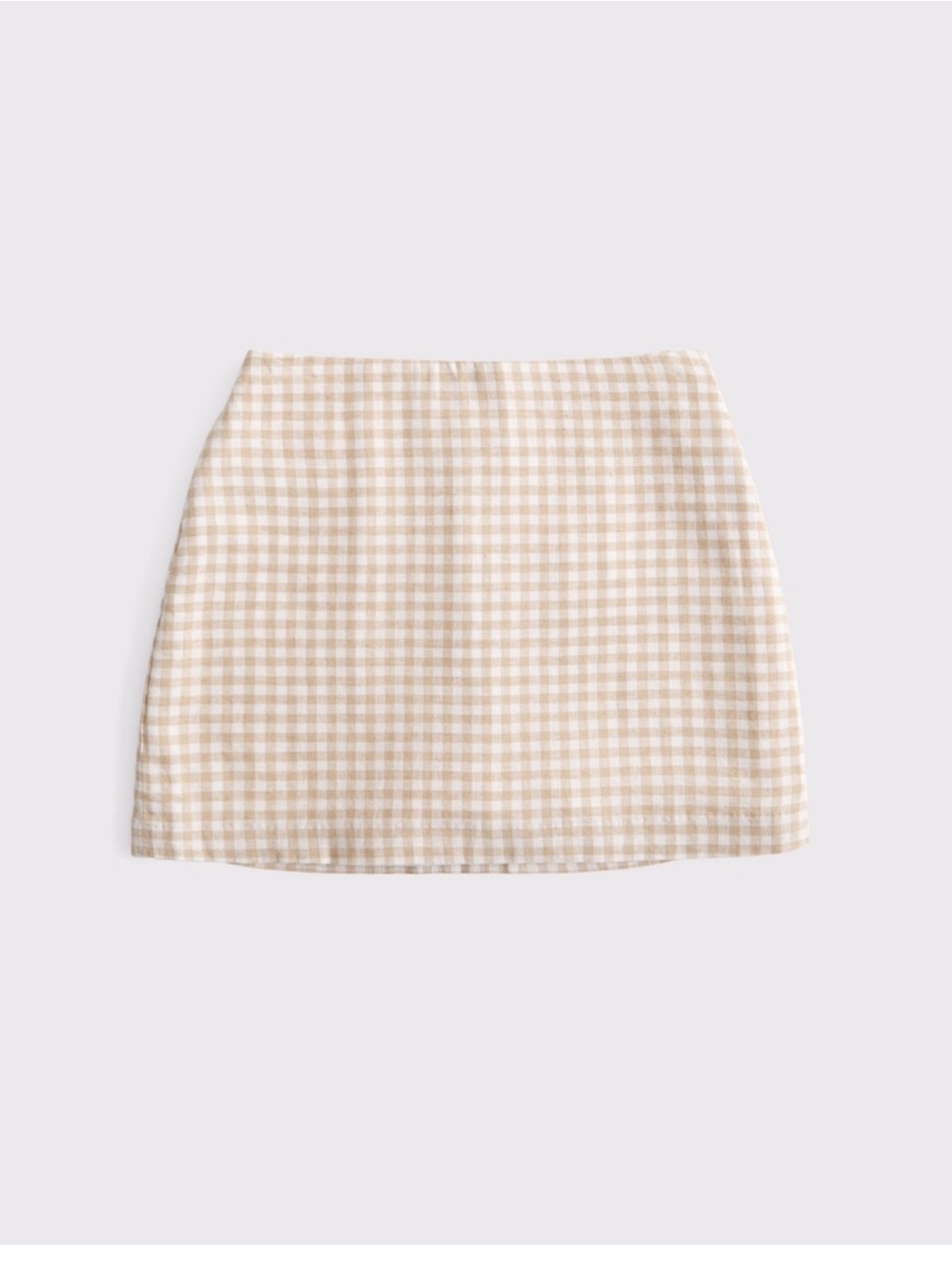Abercrombie & Fitch Beige and White Gingham Mini Skirt